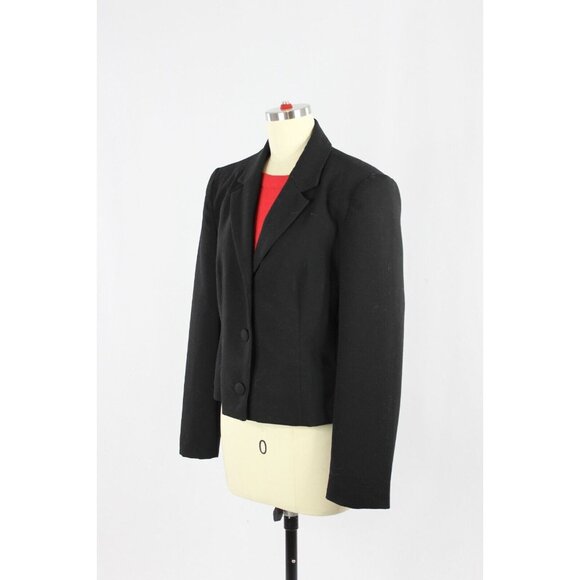 ZARA Black Oversized Single Breasted Cropped Blazer Suit Jacket, Size L - Picture 4 of 12